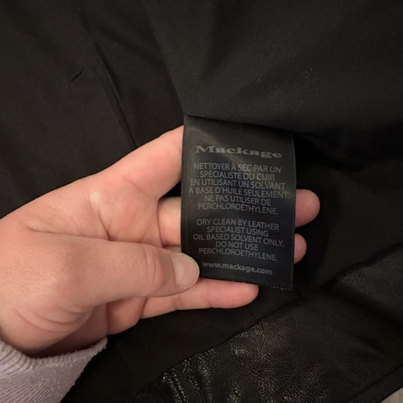 Mackage exclusively for Aritzia XS/TP Lambskin Black leather moto jacket - Picture 8 of 12